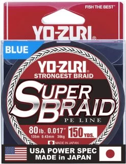 Yo-Zuri SuperBraid 150 Yards, Yellow, Blue, White -Fish Shop 40272565502041